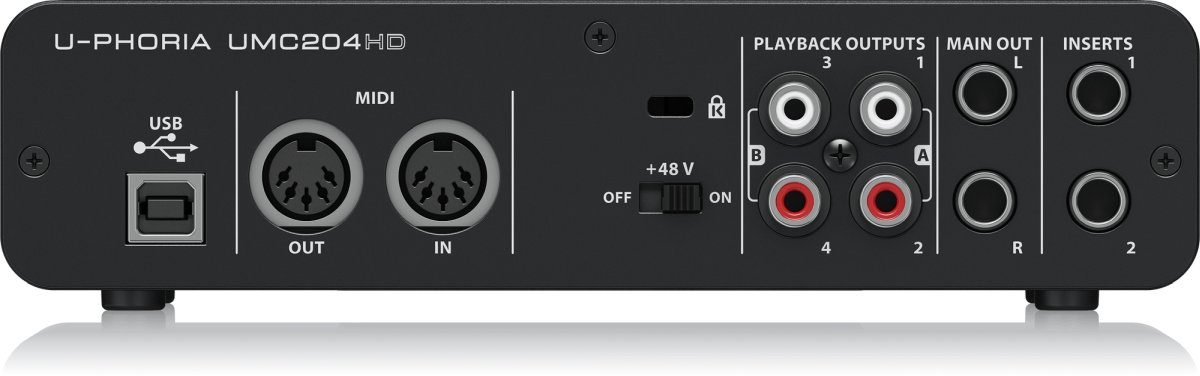 Behringer-UMC204HD audio-interface achter